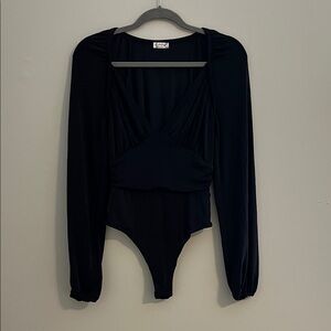 Free People Black Bodysuit
